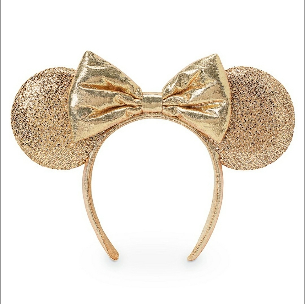 Champagne 🍾 / Gold Minnie Mouse Headband Ears NWT